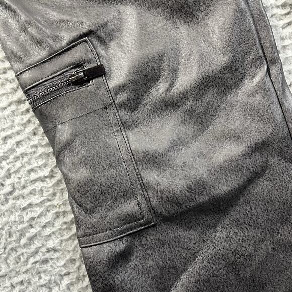 FASHION NOVA PETITE SHANNAH FAUX LEATHER CARGO PANTS WOMENS XL BLACK FITS 28x30 - Picture 9 of 12
